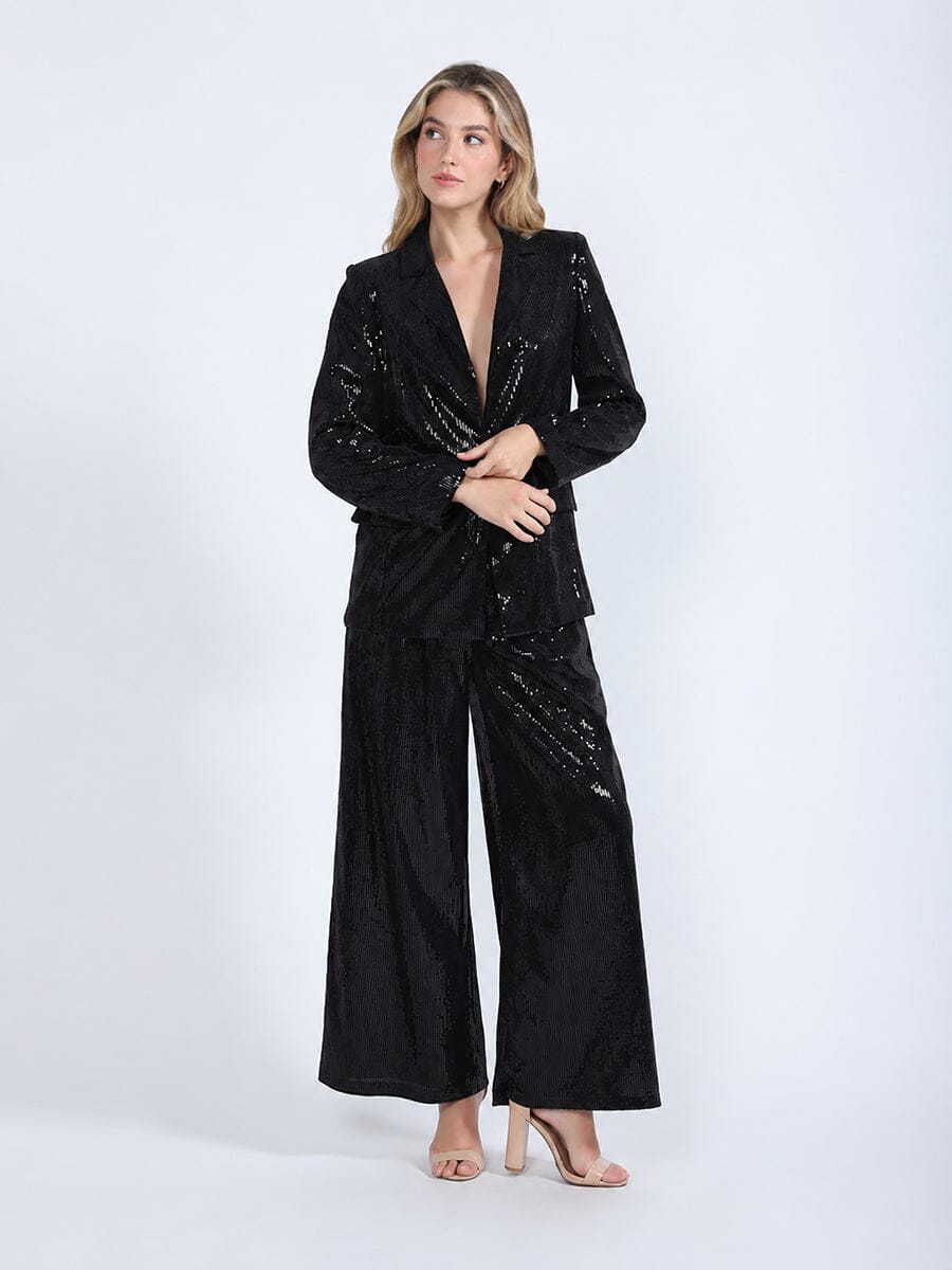 Gracia Fashion Women's Sequin Embellished Blazer