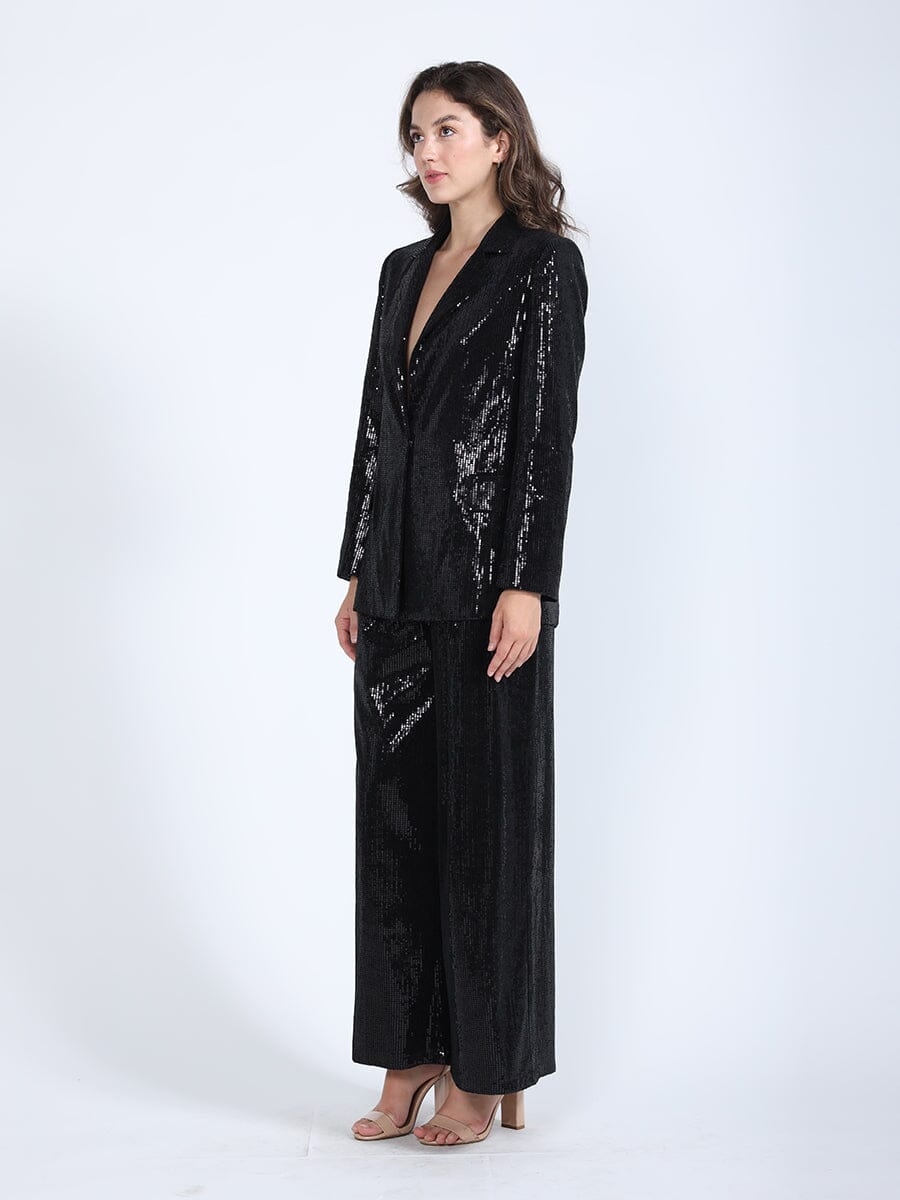 Gracia Fashion Women's Sequin Embellished Blazer