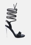 Clear Lace-Up Stiletto Heels