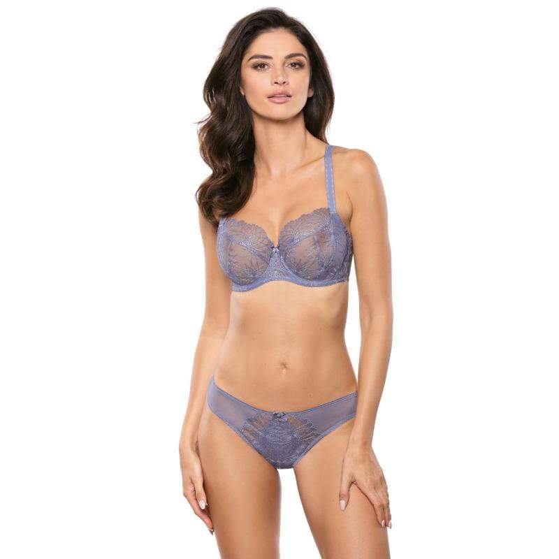 Sheer Embroidered Lace Thong Panty