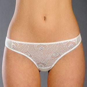 Sheer Embroidered Lace Thong Panty