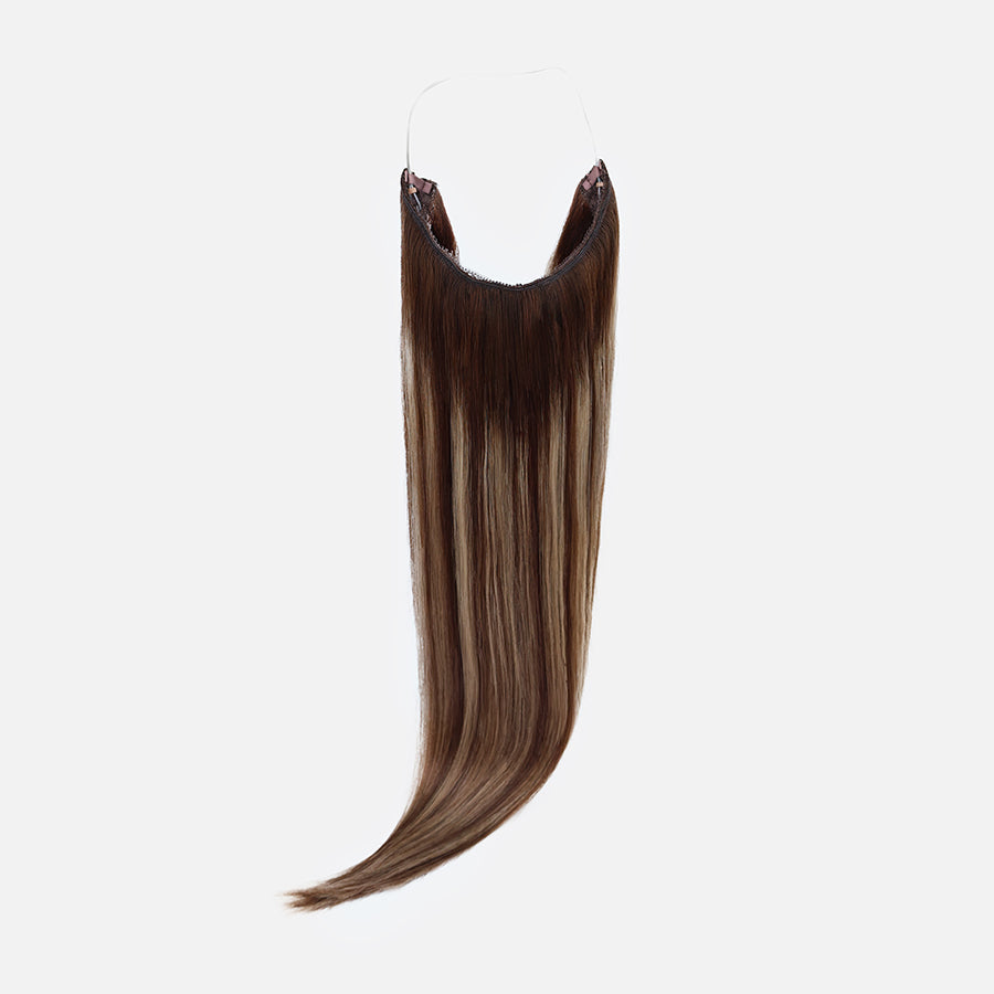 Honey Blonde Balayage (1A/1A+4Q) Halo Hair Extensions (75g-120g)
