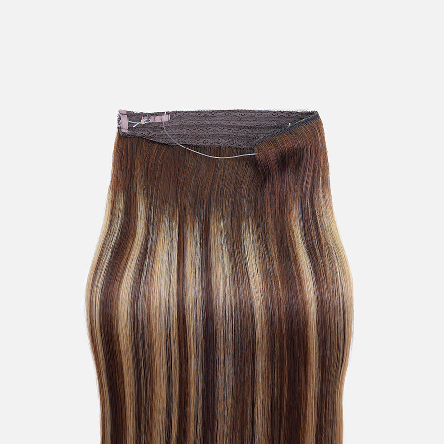 Honey Blonde Balayage (1A/1A+4Q) Halo Hair Extensions (75g-120g)