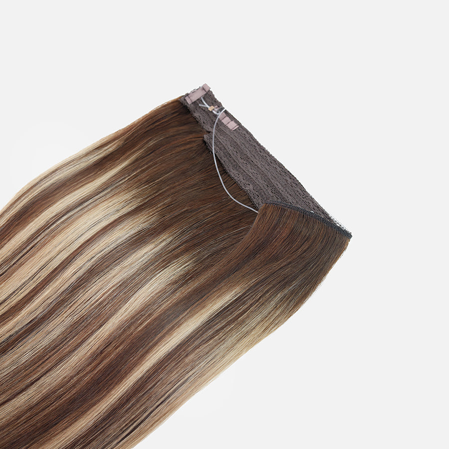Honey Blonde Balayage (1A/1A+4Q) Halo Hair Extensions (75g-120g)
