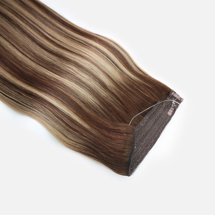 Honey Blonde Balayage (1A/1A+4Q) Halo Hair Extensions (75g-120g)