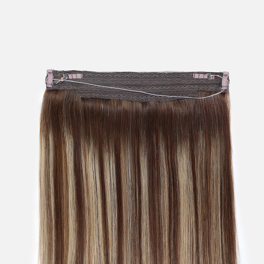 Honey Blonde Balayage (1A/1A+4Q) Halo Hair Extensions (75g-120g)