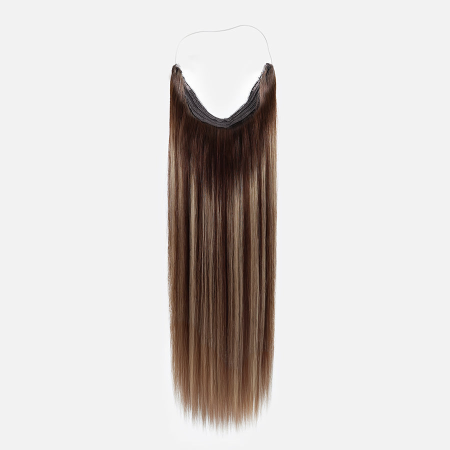 Honey Blonde Balayage (1A/1A+4Q) Halo Hair Extensions (75g-120g)