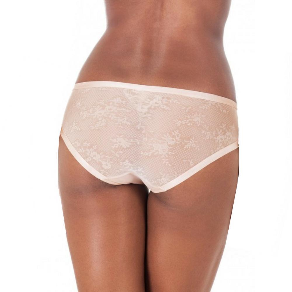Soft Sheer Lace Boyshort Panty W/ Golden Rose Detail