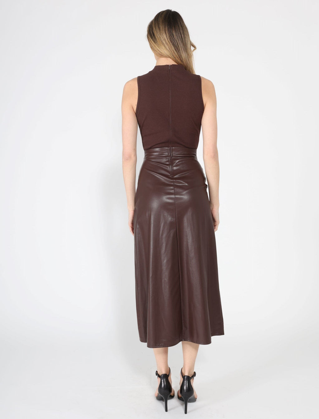 Sleeveless Tie Detail Front Midi-Dress