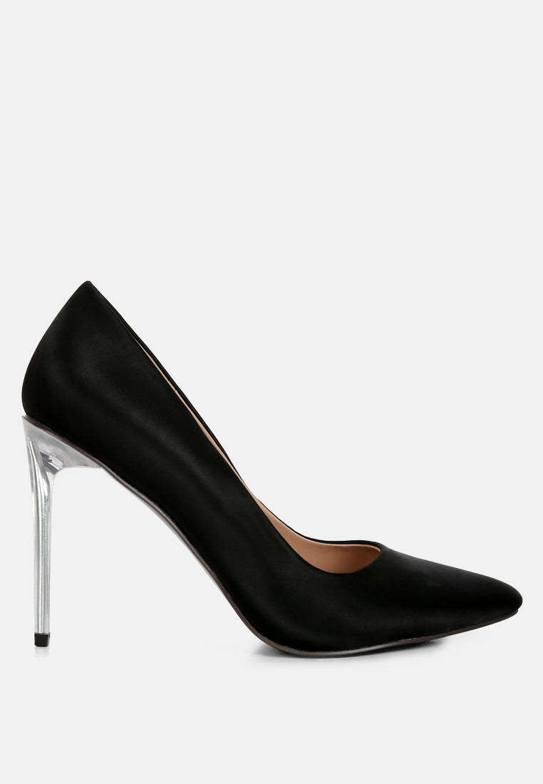 Clear Satin Pump Heels