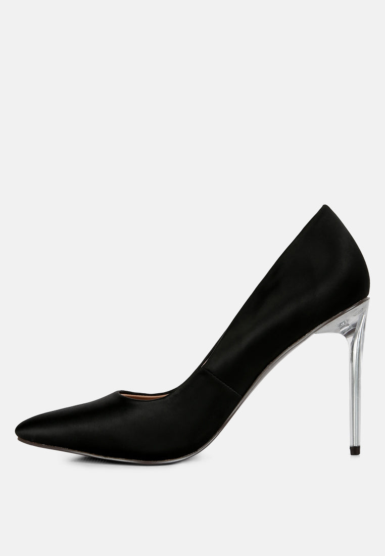 Clear Satin Pump Heels