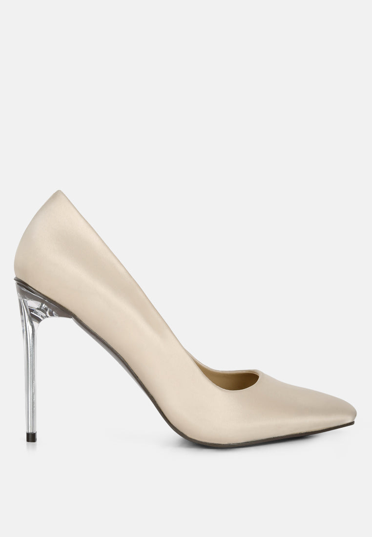 Clear Satin Pump Heels