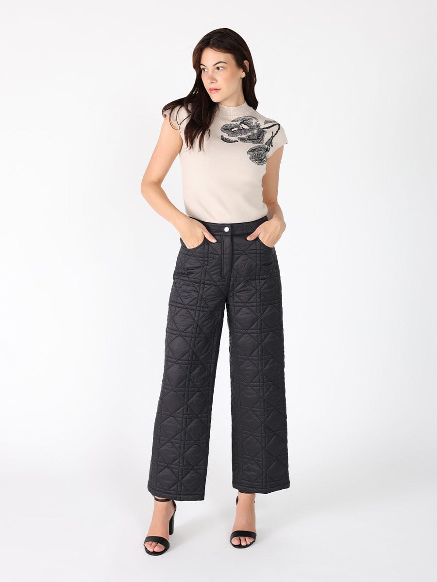 Straight Leg Quilted Puffer Pants