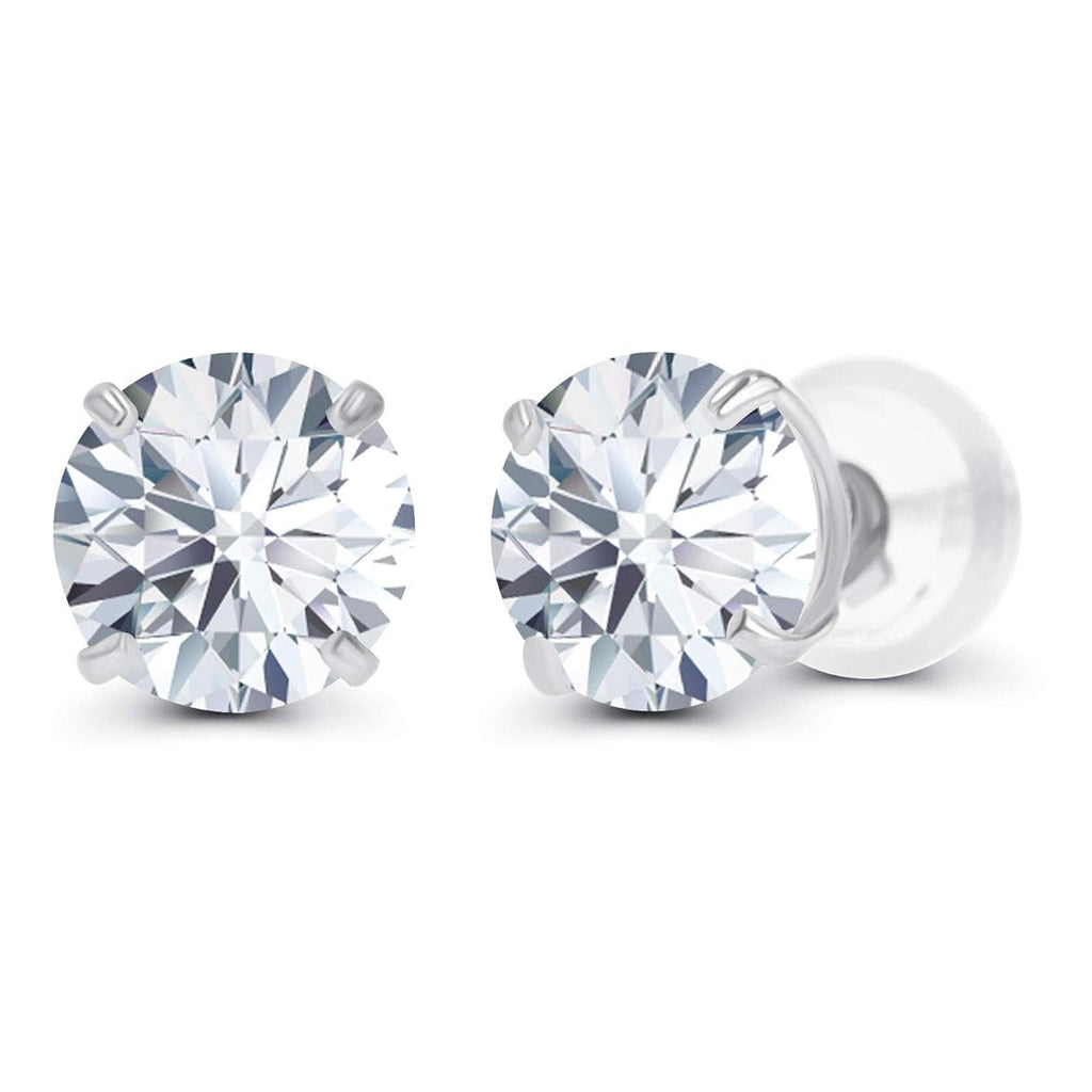 2 CTW Moissanite Stud Earrings In 14K Gold