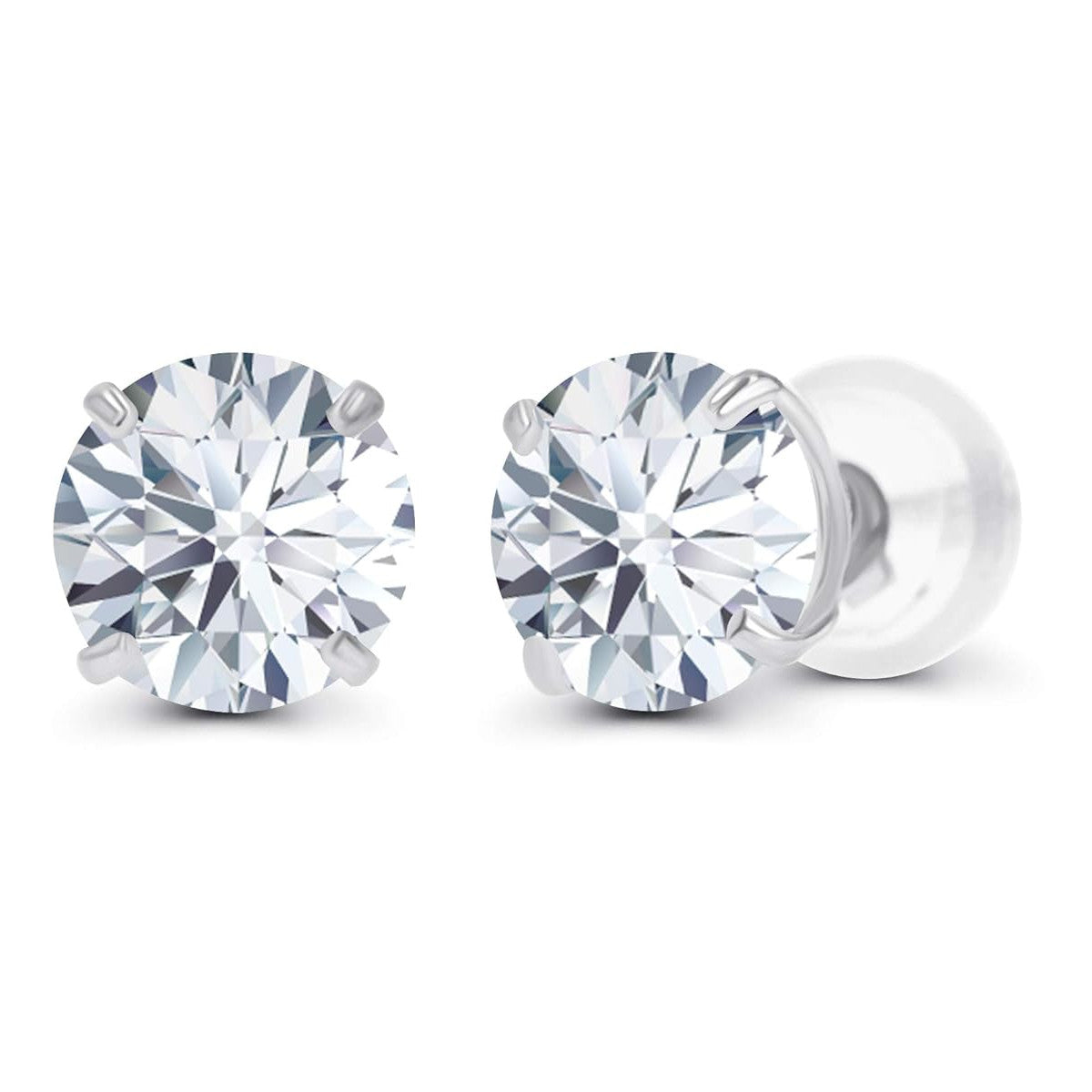 2 CTW Moissanite Stud Earrings In 14K Gold