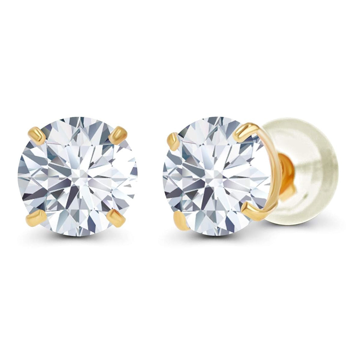 2 CTW Moissanite Stud Earrings In 14K Gold