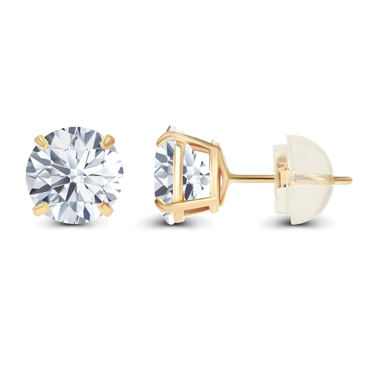 2 CTW Moissanite Stud Earrings In 14K Gold