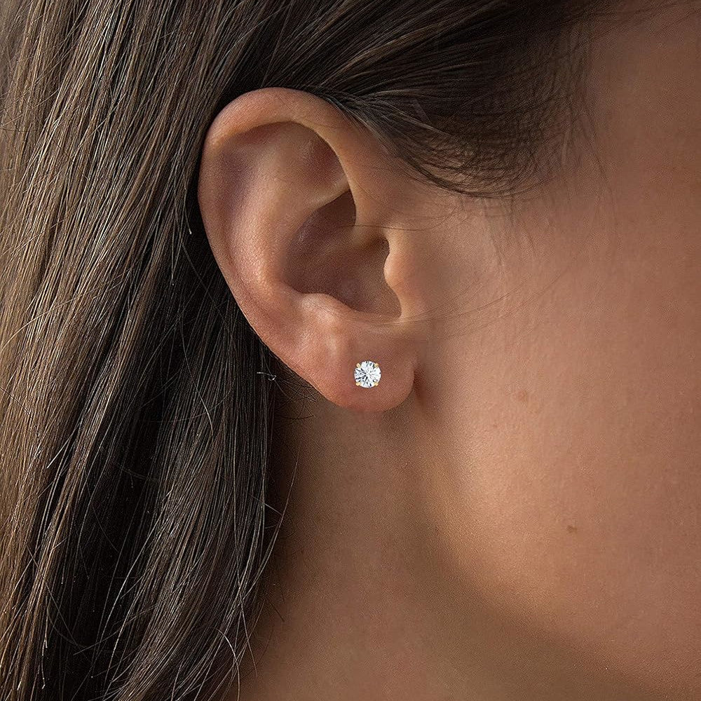 2 CTW Moissanite Stud Earrings In 14K Gold