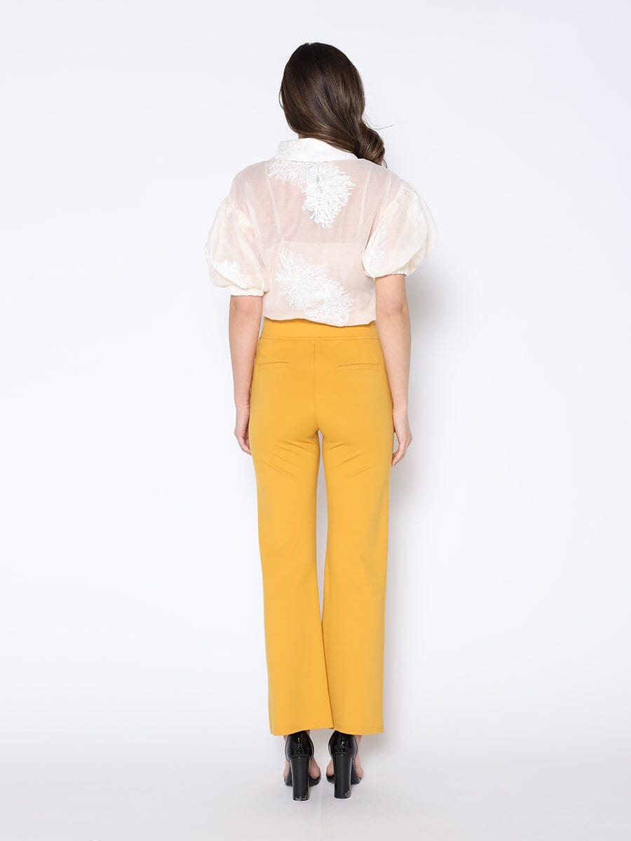 Waist Band Stretched Fitted Pants